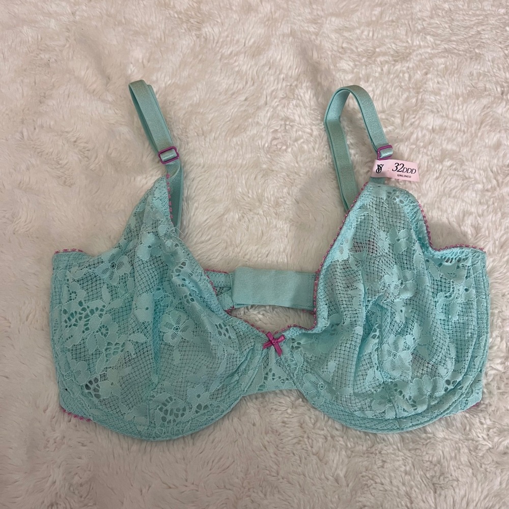 Victorias‎ Secret Women's Tease Lace Unlined Demi Bra Waterfall New Peony 32DDD